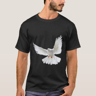 Schöne fliegende friedliche weiße Taube Foto Silho T-Shirt