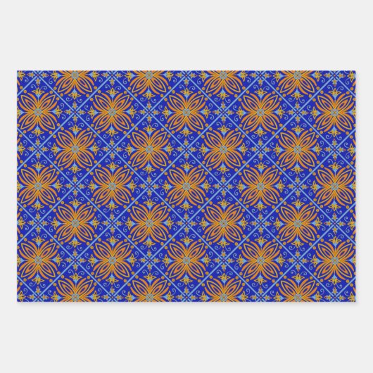 Schöne Fliesendesigns zum Verpacken von Papierblät Geschenkpapier Set (Vorderseite 2)