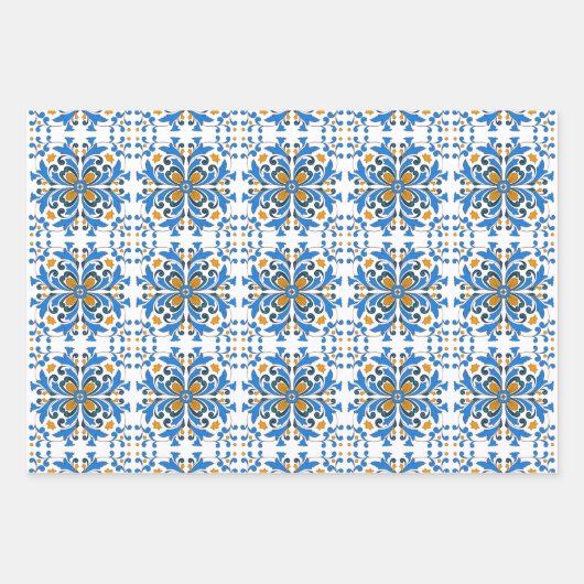 Schöne Fliesendesigns zum Verpacken von Papierblät Geschenkpapier Set (Vorderseite)