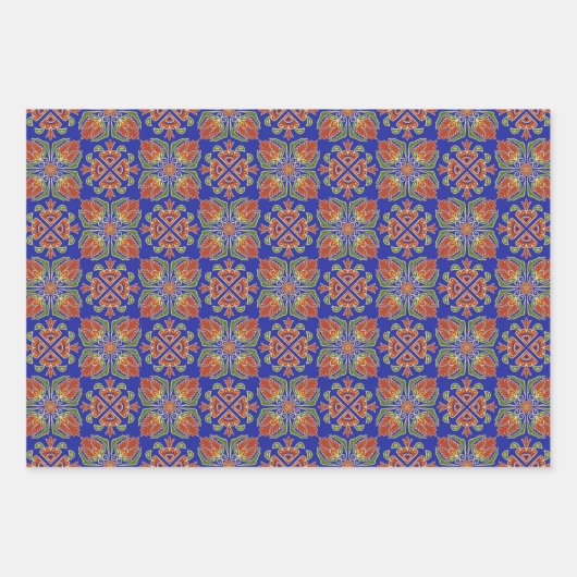 Schöne Fliesendesigns zum Verpacken von Papierblät Geschenkpapier Set (Vorderseite 3)