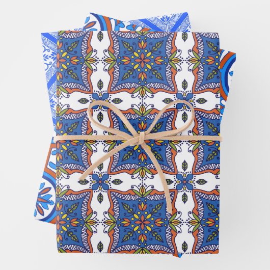 Schöne Fliesendesigns zum Verpacken von Papierblät Geschenkpapier Set (Beispiel)