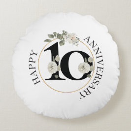 Schöne Flora 10. JAHRESTAG Rundes Kissen
