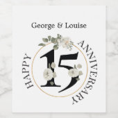 Schöne Flora 15 Jahre JAHRESZEIT Wein Weinetikett (Einzelnes Label)