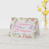 Schöne Flora D17 Happy Birthday Card Karte (Gelbe Blume)