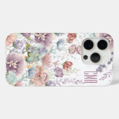 Schöne Flora | DIY Monogram Case-Mate iPhone Hülle (Rückseite (Horizontal))