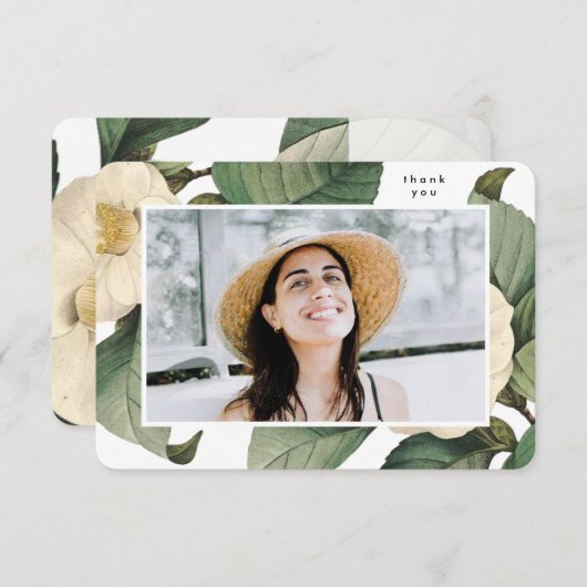 Schöne Flora Elegante Universität Abschluss Dankeskarte (Vorne/Hinten)