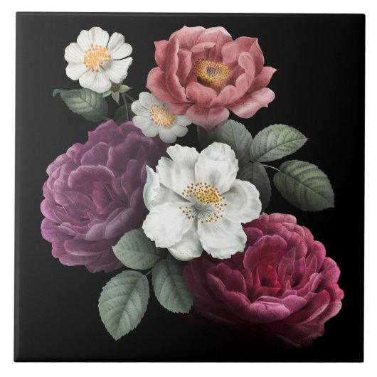 Schöne Flora Fliese (Vorderseite)