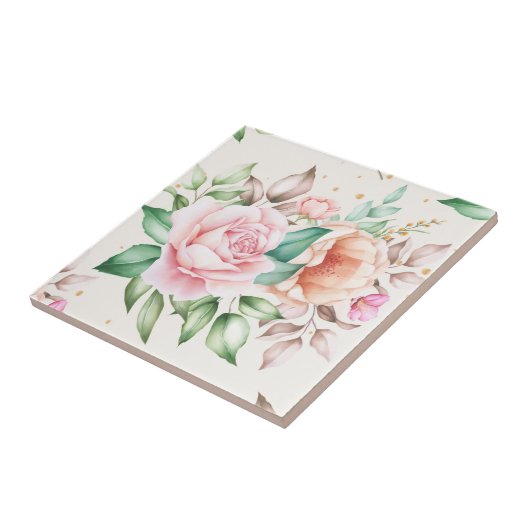 Schöne Flora Fliese (Seite)