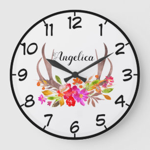 Schöne Flora Große Wanduhr