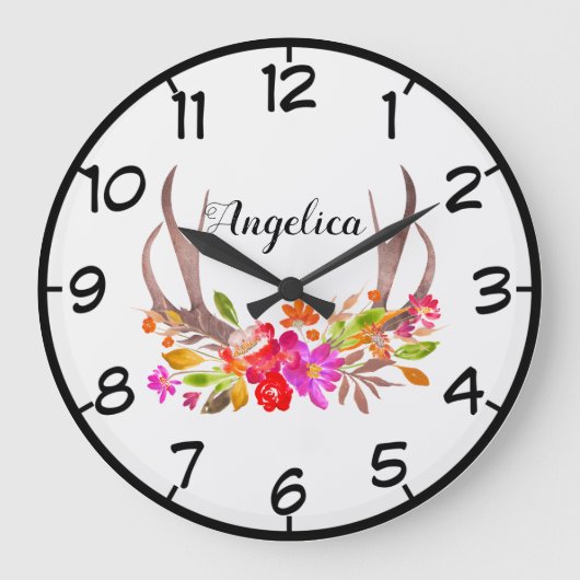 Schöne Flora Große Wanduhr (Vorderseite)