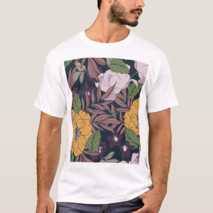 Schöne Flora: Nahtloses Muster - Hintergrund T-Shirt