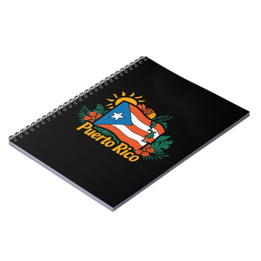 Schöne Flora Puerto Rico Flag Kunstwerk Notizblock (Linke Seite)