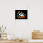 Schöne Flora Puerto Rico Flag Kunstwerk Poster (Küche)