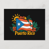 Schöne Flora Puerto Rico Flag Kunstwerk Postkarte (Vorderseite)