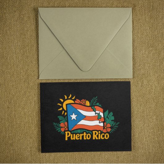 Schöne Flora Puerto Rico Flag Kunstwerk Postkarte