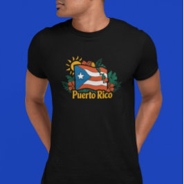 Schöne Flora Puerto Rico Flag Kunstwerk T-Shirt