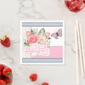 Schöne Flora und Schmetterling Valentinstag Serviette (Beispiel)