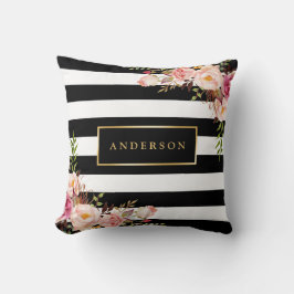 Schöne Flora Wrap Gold Frame Elegante Streifen Kissen