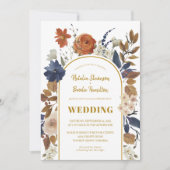 Schöne Floral Boho Wedding Einladung (Vorderseite)