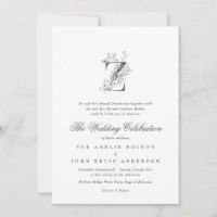 Schöne floral 'Z' Monogramm gezeichnete Hochzeit