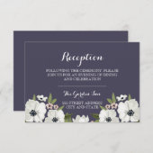 Schöne Floralcard - lila Begleitkarte (Vorne/Hinten)