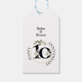 Schöne florale 10-jährige Gift-Tags Geschenkanhänger