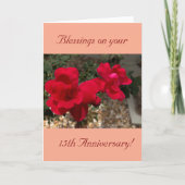 Schöne, florale, 15. Jubiläumskarte Karte (Vorderseite)