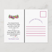 Schöne florale Ankündigung über die neue Adresse (Rückseite)