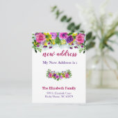 Schöne florale Ankündigung über die neue Adresse (Stehend Vorderseite)