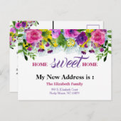 Schöne florale Ankündigung über die neue Adresse (Vorne/Hinten)