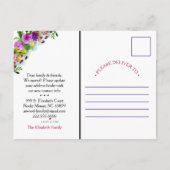 Schöne florale Ankündigung über die neue Adresse (Rückseite)