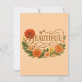 Schöne Florale Antwortkarte | Elegantes Gold RSVP Karte (Rückseite)