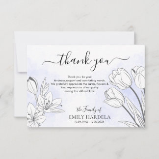 Schöne florale Begräbniskarte Dankeskarte