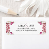Schöne florale Burgund Wedding Rücksendeadresse (Insitu)