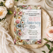 Schöne Florale Collage 60. Hochzeitstag Einladung
