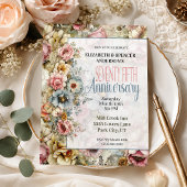 Schöne Florale Collage 75. Hochzeitstag Einladung