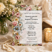 Schöne Florale Collage-Hochzeit Einladung
