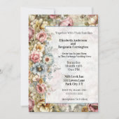 Schöne Florale Collage-Hochzeit Einladung (Vorderseite)