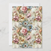 Schöne Florale Collage-Hochzeit Einladung (Rückseite)