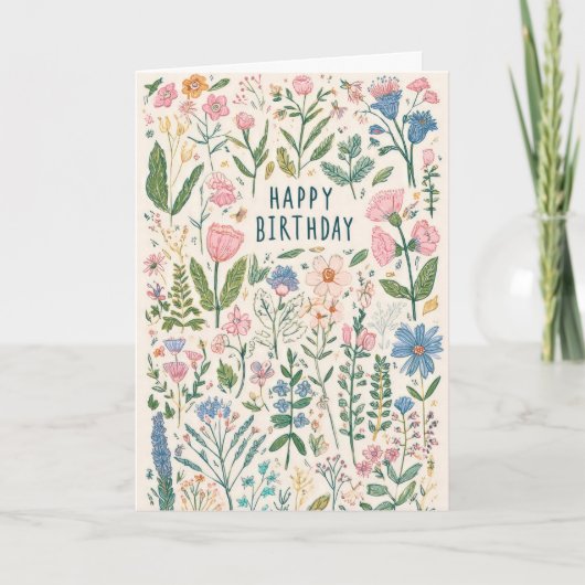 Schöne florale Geburtstagsgrüße Karte (Vorderseite)