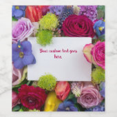 Schöne florale gerahmte Rosen Textbox Benutzerdefi Weinetikett (Einzelnes Label)
