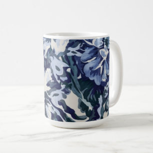 Schöne Florale Gestaltung in Blautönen Kaffeetasse