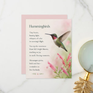 Schöne florale Kolibri-Grußkarte Dankeskarte