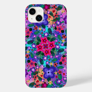 Schöne florale Kunst Bright Pink Lila Case-Mate iPhone 14 Plus Hülle