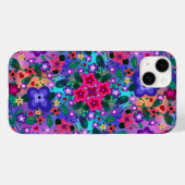 Schöne florale Kunst Bright Pink Lila Case-Mate iPhone Hülle (Rückseite (Horizontal))