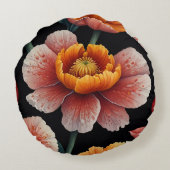 Schöne, florale Kunst Vibrant Blossom Frische Deko Rundes Kissen (Rückseite)