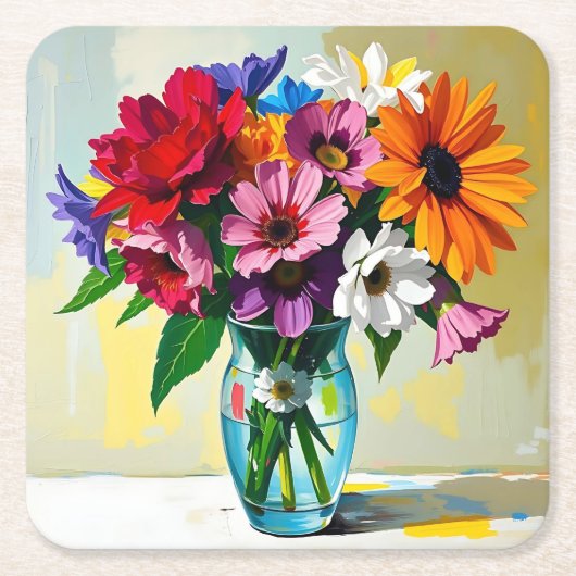 Schöne florale Kunstgestaltung Rechteckiger Pappuntersetzer (Vorderseite)