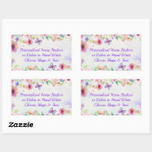 Schöne florale, Personalisierte Namensaufkleber Rechteckiger Aufkleber (Blatt)