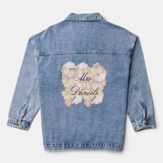 Schöne florale Personalisierung Jeansjacke (Rückseite)