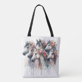 Schöne florale Reittasche für Pferde Tasche (Rückseite)